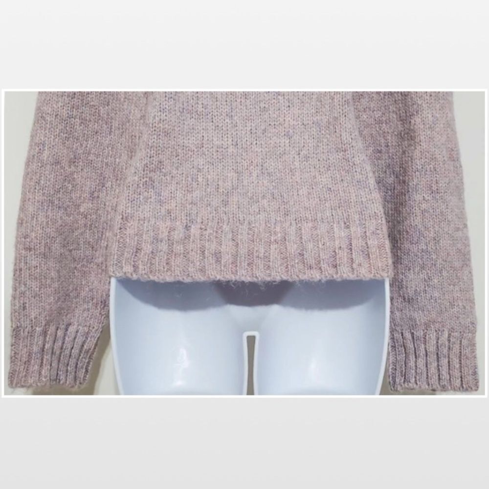 New Purple & Pink Cable Chunky Knit Cropped Pullover Sweater - Picture 13 of 16